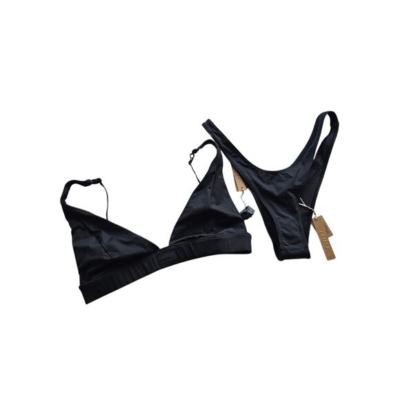 SKIMS Other - NWT SKIMS Recycled Swim Black Bikini Set Sz Lg